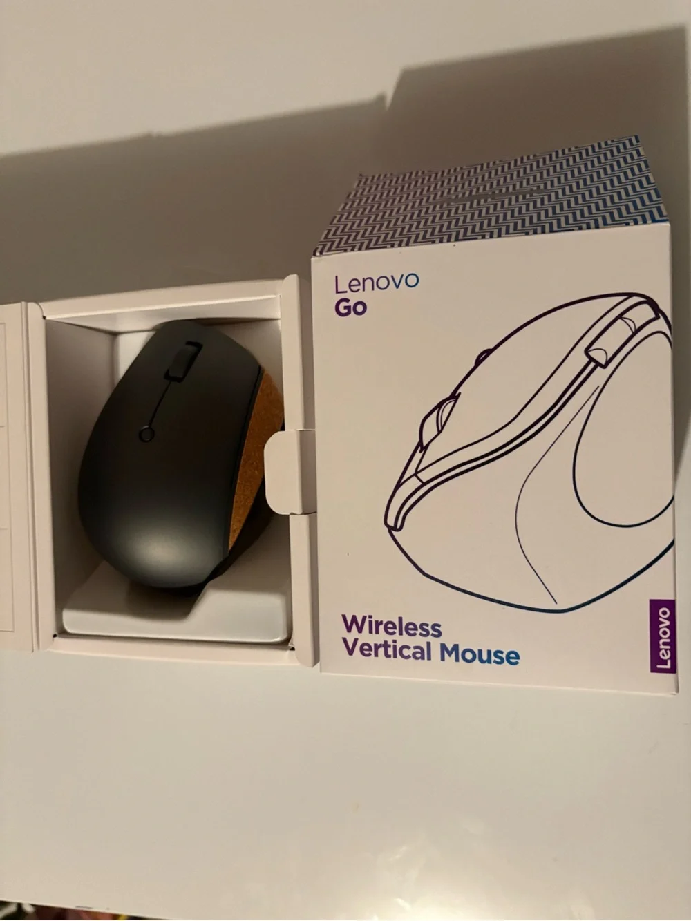 Lenovo Go Wireless Vertical Mouse - Black and Brown